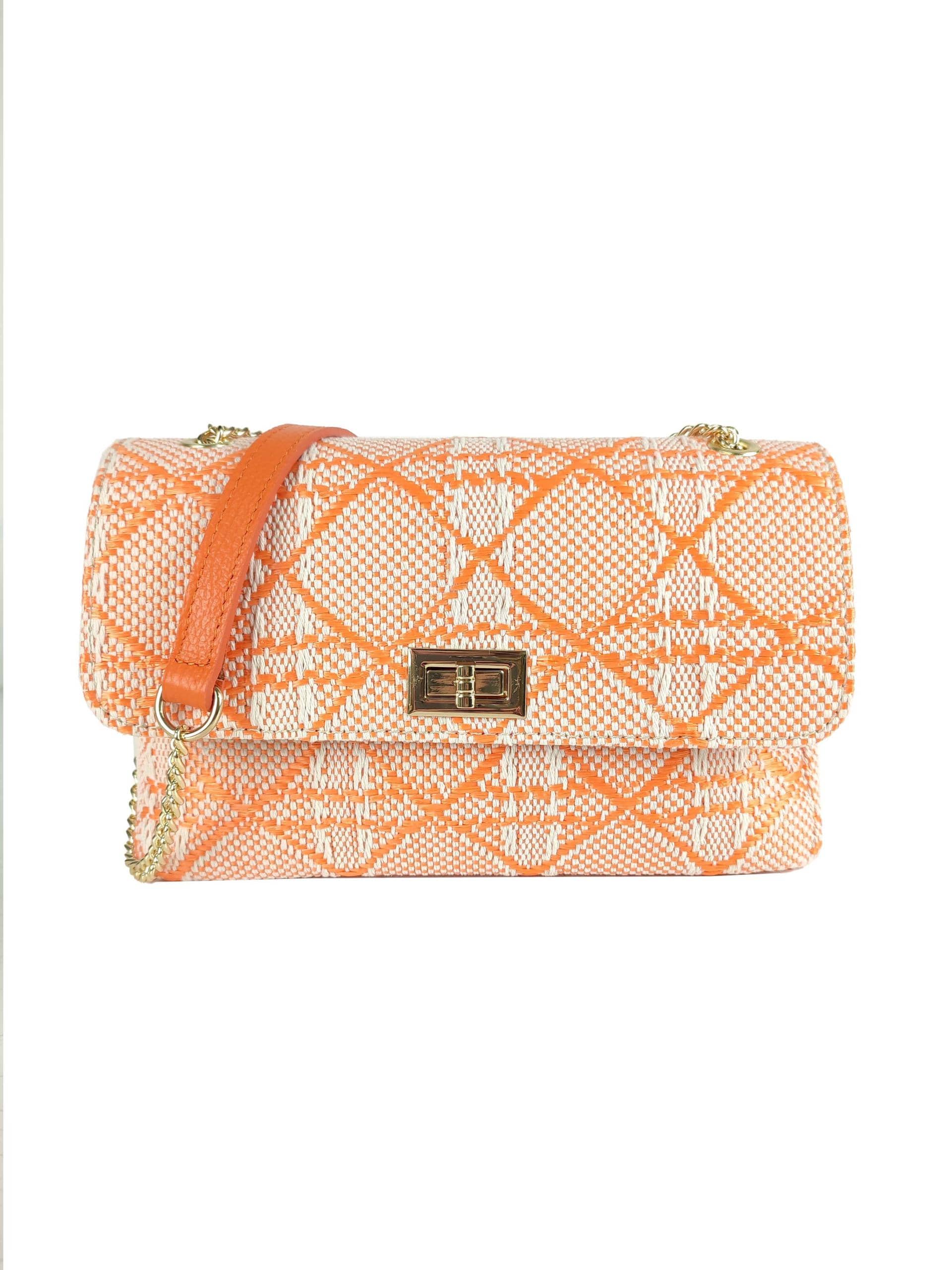 FLORENCE LEATHER - Raffia shoulder bag