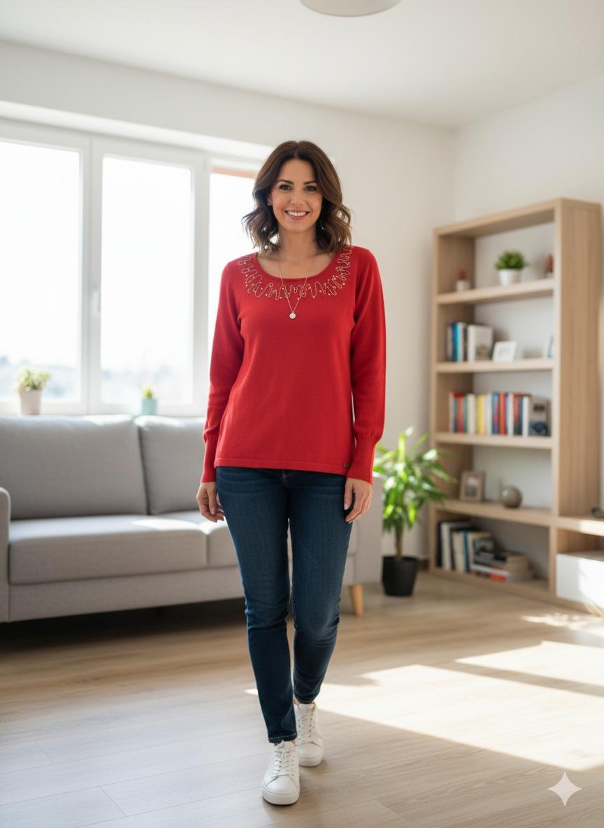 INNOVAZIONE ITALIANA - SWEATER WITH STRASS