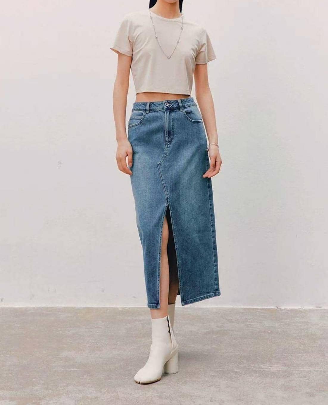 BAGOO&FI - Long denim skirt